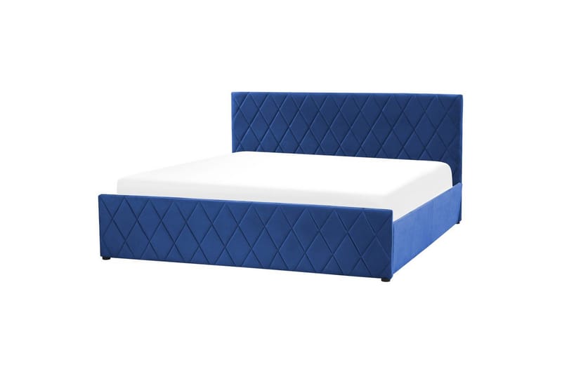 Seng med opbevaring Rochefort - Blå, 180x200 cm - Møbler - Senge - Sengeramme & sengestel