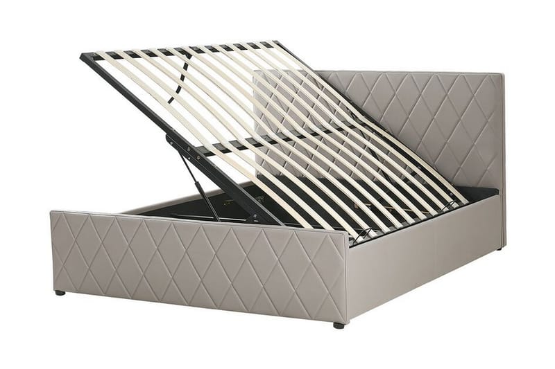 Rochefort Opbevaringsseng 140x200 cm - Kunstlæder/Grå - Møbler - Senge - Seng med opbevaring