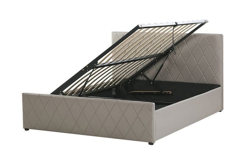 Rochefort Opbevaringsseng 140x200 cm - Kunstlæder/Grå - Møbler - Senge - Seng med opbevaring