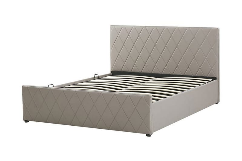 Rochefort Opbevaringsseng 140x200 cm - Kunstlæder/Grå - Møbler - Senge - Seng med opbevaring