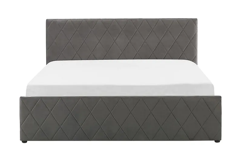 Rochefort Opbevaringsseng 160x200 cm, Velour/Grå