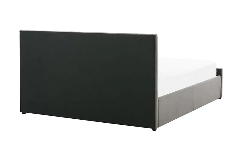Rochefort Opbevaringsseng 160x200 cm - Velour/Grå - Møbler - Senge - Seng med opbevaring