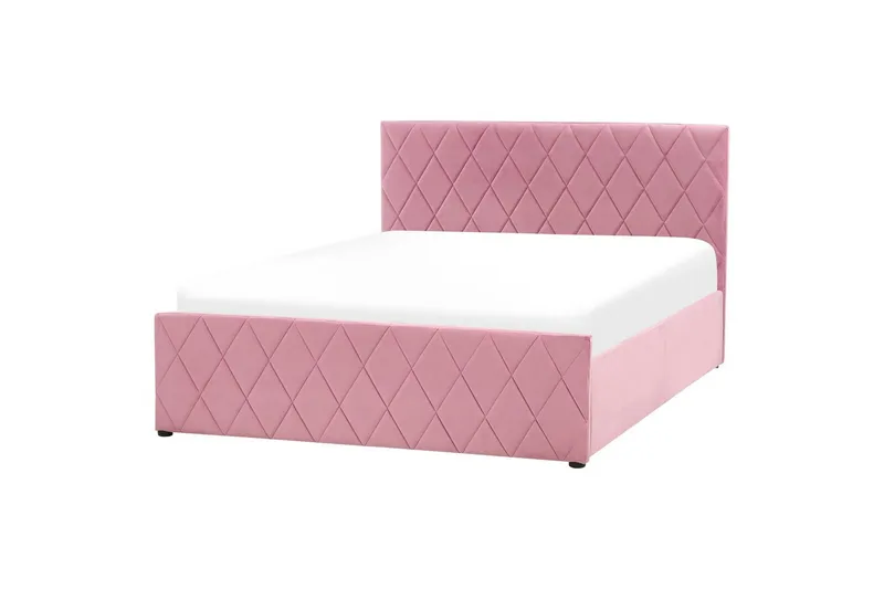 Seng med opbevaring Rochefort - Rosa, 140x200 cm - Møbler - Senge - Sengeramme & sengestel