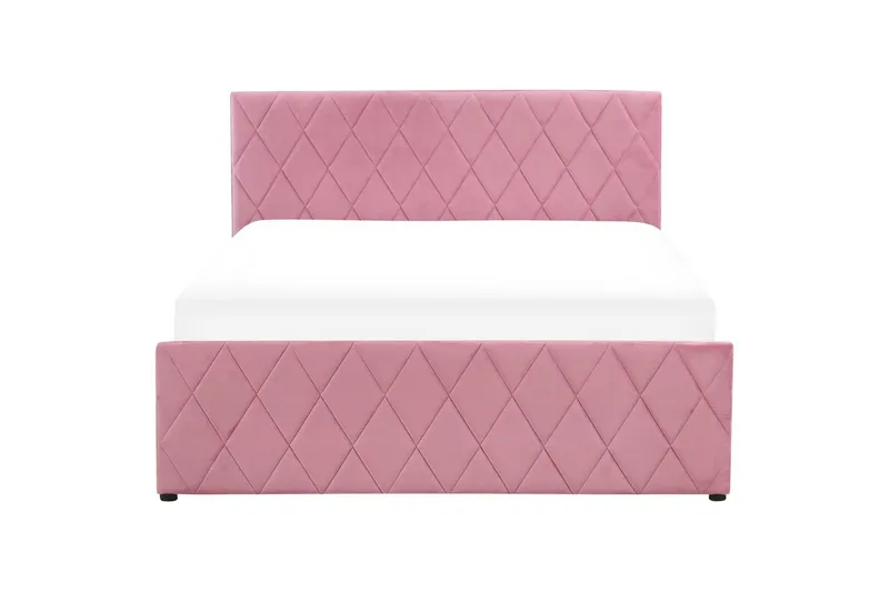 Seng med opbevaring Rochefort - Rosa, 140x200 cm - Møbler - Senge - Sengeramme & sengestel