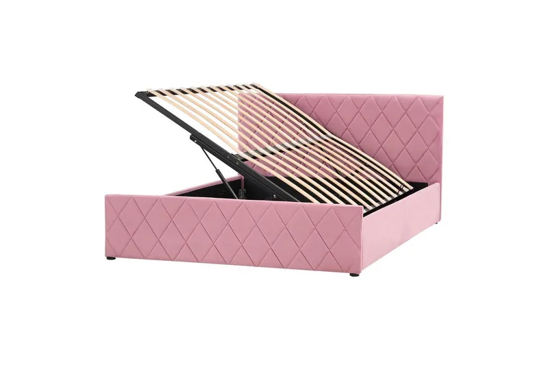Seng med opbevaring Rochefort - Rosa, 140x200 cm - Møbler - Senge - Sengeramme & sengestel