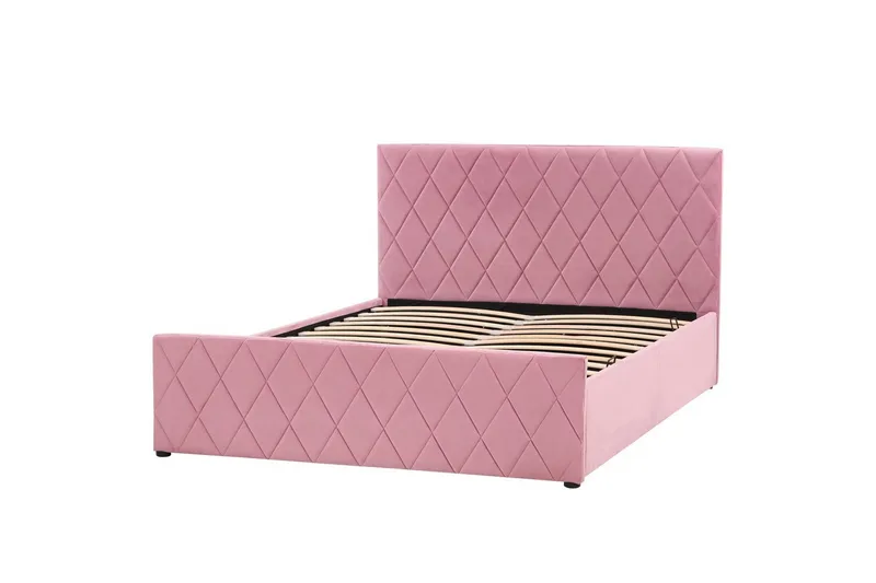 Seng med opbevaring Rochefort - Rosa, 140x200 cm - Møbler - Senge - Sengeramme & sengestel