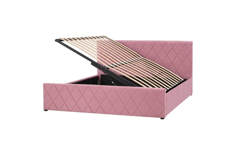 Seng med opbevaring Rochefort, Rosa, 160x200 cm