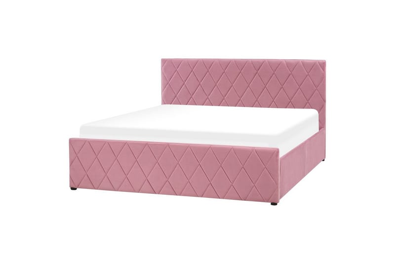 Seng med opbevaring Rochefort - Rosa, 160x200 cm - Møbler - Senge - Sengeramme & sengestel