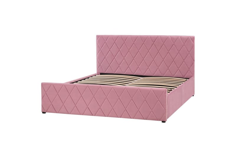 Seng med opbevaring Rochefort - Rosa, 160x200 cm - Møbler - Senge - Sengeramme & sengestel