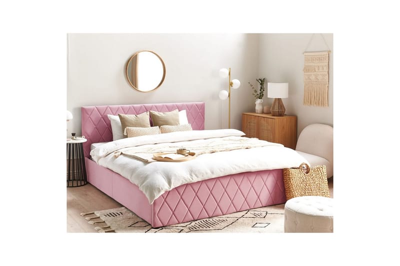 Seng med opbevaring Rochefort - Rosa, 180x200 cm - Møbler - Senge - Sengeramme & sengestel