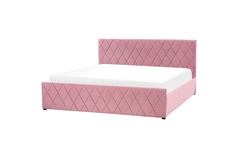 Seng med opbevaring Rochefort - Rosa, 180x200 cm - Møbler - Senge - Sengeramme & sengestel