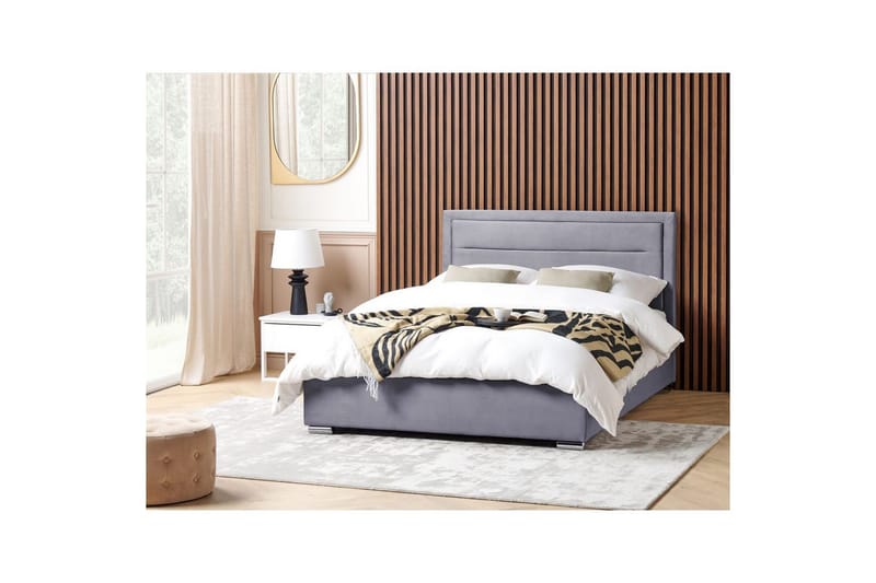 Seng med opbevaring Rouen - Grå, 160x200 cm - Møbler - Senge - Sengeramme & sengestel