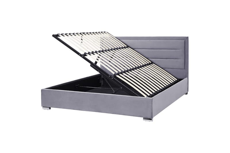 Seng med opbevaring Rouen, Grå, 180x200 cm