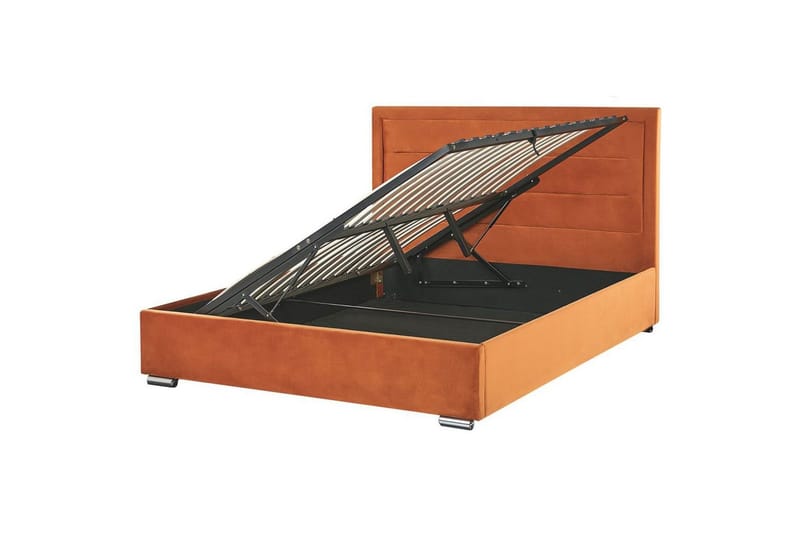 Seng med opbevaring Rouen - Orange, 160x200 cm - Møbler - Senge - Sengeramme & sengestel