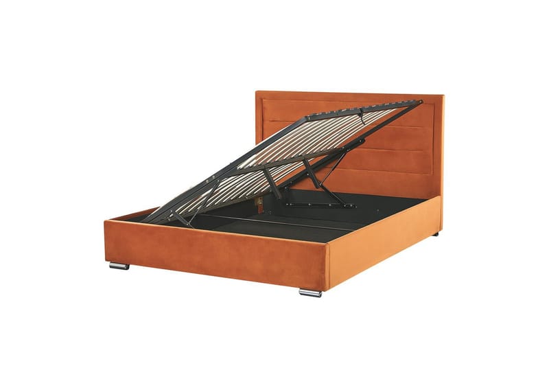 Seng med opbevaring Rouen - Orange, 180x200 cm - Møbler - Senge - Sengeramme & sengestel