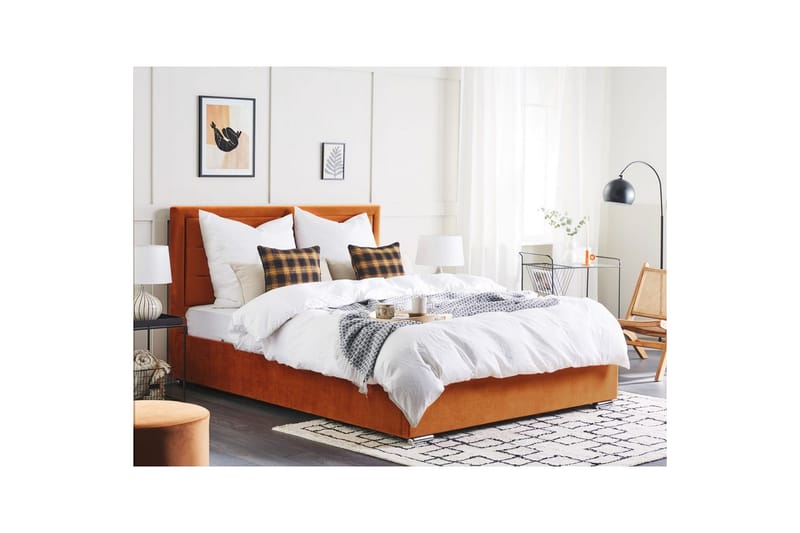 Seng med opbevaring Rouen - Orange, 180x200 cm - Møbler - Senge - Sengeramme & sengestel