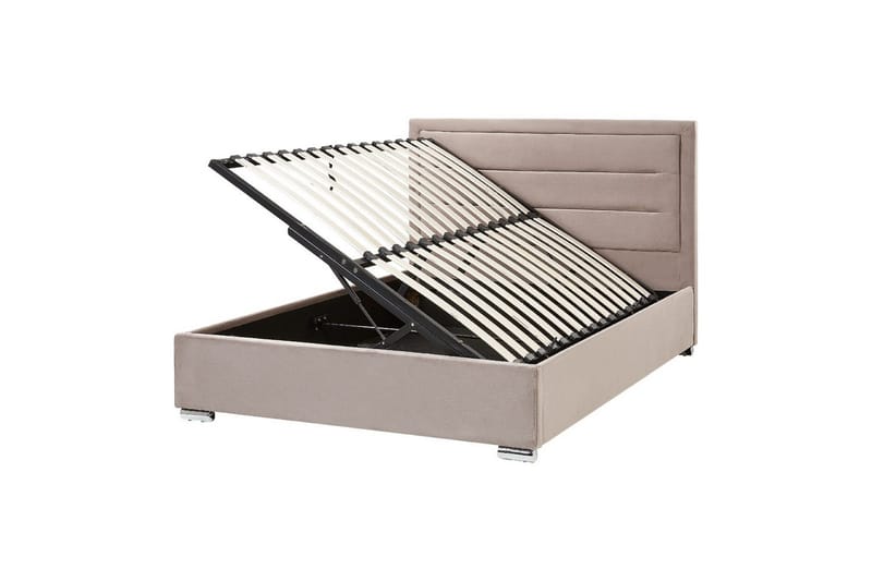 Seng med opbevaring Rouen - Taupe, 140x200 cm - Møbler - Senge - Sengeramme & sengestel