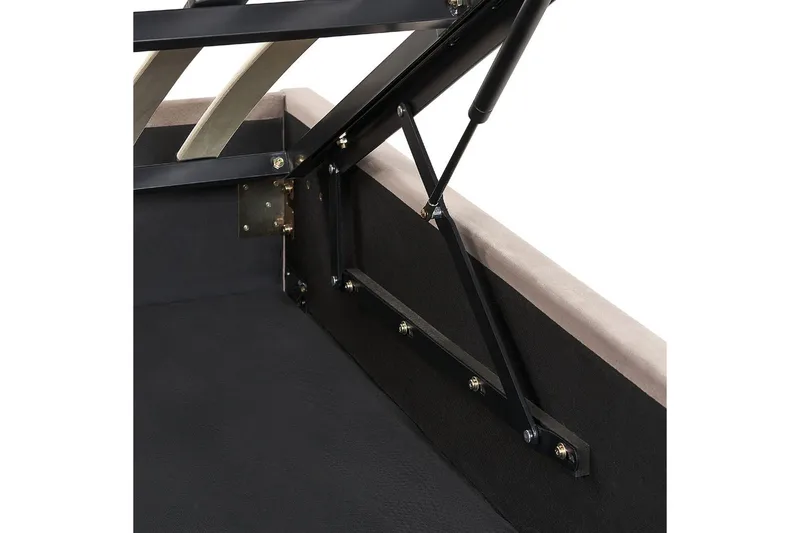 Seng med opbevaring Rouen - Taupe, 160x200 cm - Møbler - Senge - Sengeramme & sengestel