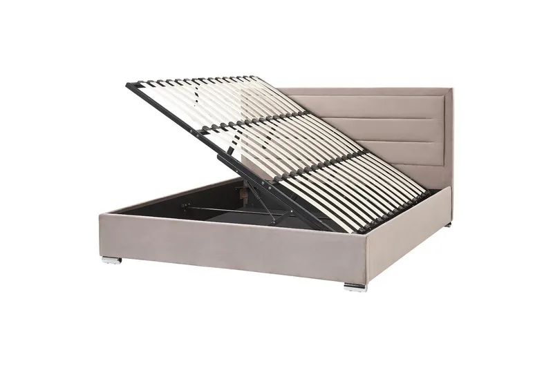 Seng med opbevaring Rouen, Taupe, 180x200 cm