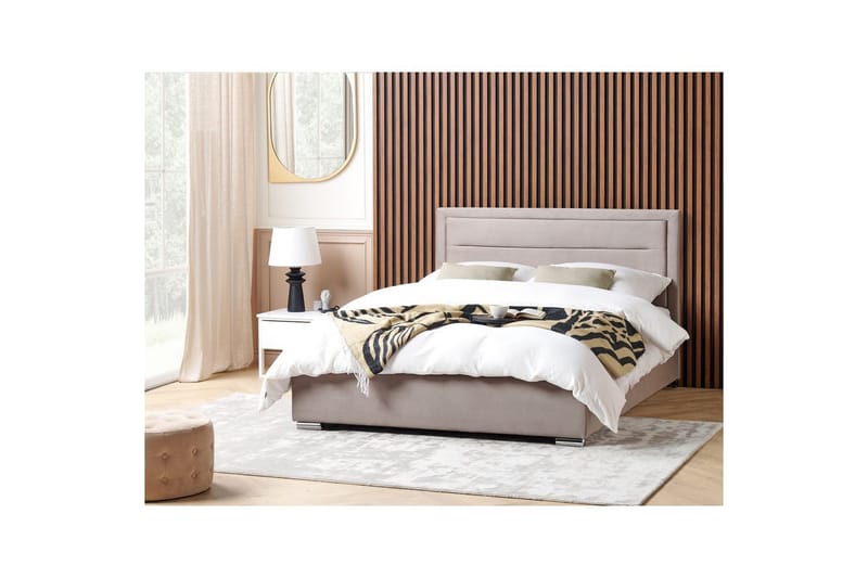 Seng med opbevaring Rouen - Taupe, 180x200 cm - Møbler - Senge - Sengeramme & sengestel
