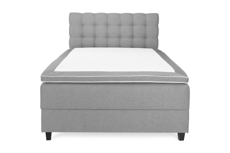 Royal Box Bed 120x200 - Lysegrå - Komplet sengepakke - Kontinentalsenge - Dobbeltsenge