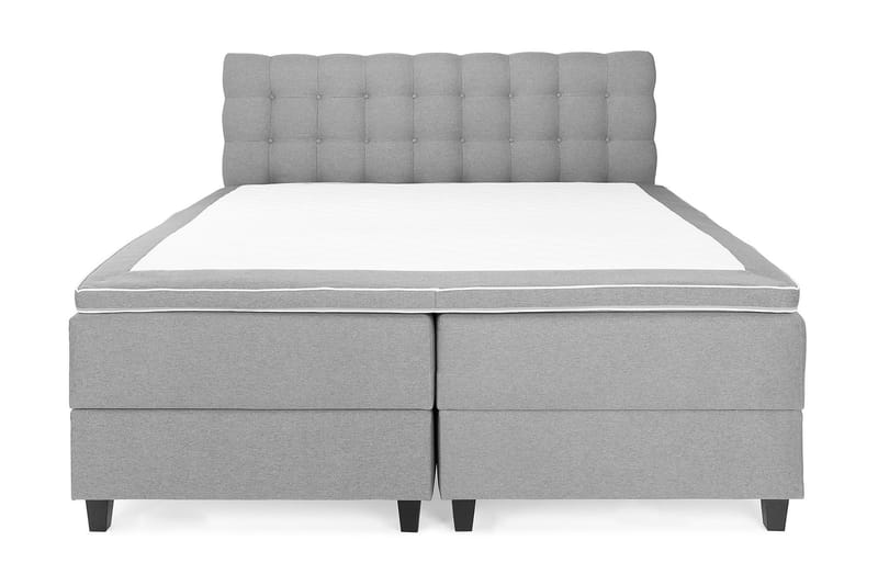 Royal Box Bed 180x200 cm - Lysegrå - Komplet sengepakke - Kontinentalsenge - Dobbeltsenge