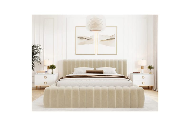 Sängram & Sängstomme Eltap Beige 140x200 34 - Møbler - Senge - Seng med opbevaring
