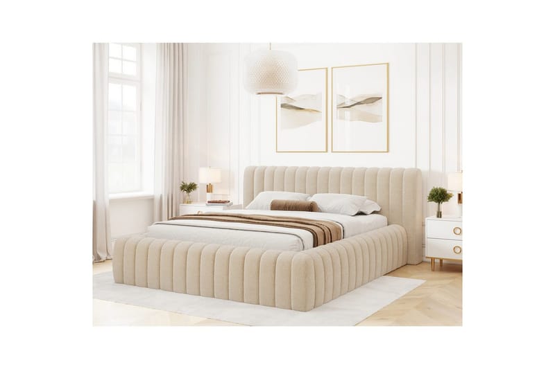Sängram & Sängstomme Eltap Beige 160x200 37 - Møbler - Senge - Seng med opbevaring