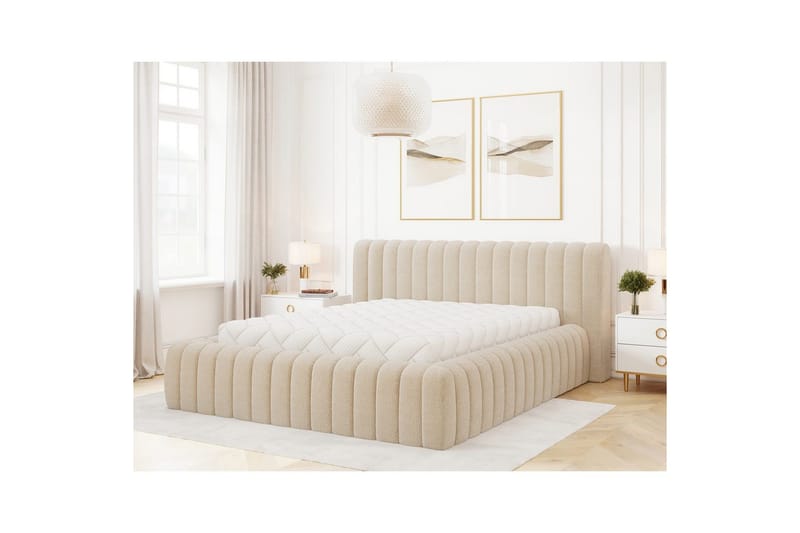Sängram & Sängstomme Eltap Beige 160x200 37 - Møbler - Senge - Seng med opbevaring