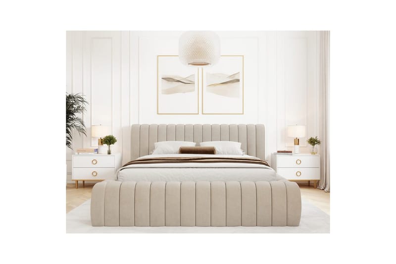 Sängram & Sängstomme Eltap Beige 180x200 DEL - Møbler - Senge - Seng med opbevaring