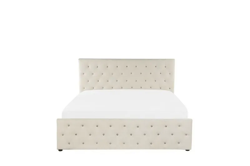 Saleux Opbevaringsseng 140x200 cm, Velour/Beige