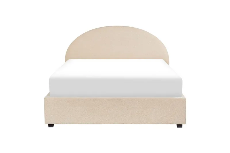 Seng med opbevaring Vaucluse - Beige/Bouclé, Beige/Boucléstof, 140x200 cm - Møbler - Senge - Sengeramme & sengestel