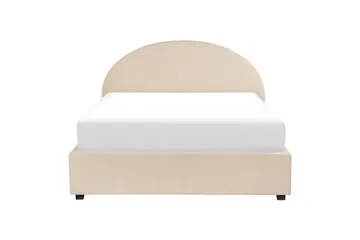 Seng med opbevaring Vaucluse - Beige/Bouclé, Beige/Boucléstof, 140x200 cm - Møbler - Senge - Sengeramme & sengestel