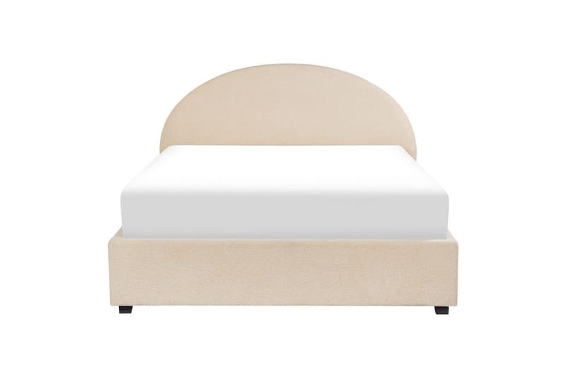 Seng med opbevaring Vaucluse - Beige/Bouclé, Beige/Boucléstof, 140x200 cm - Møbler - Senge - Sengeramme & sengestel