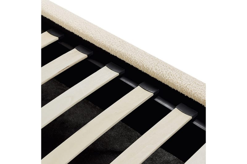 Seng med opbevaring Vaucluse - Beige/Bouclé, Beige/Boucléstof, 140x200 cm - Møbler - Senge - Sengeramme & sengestel