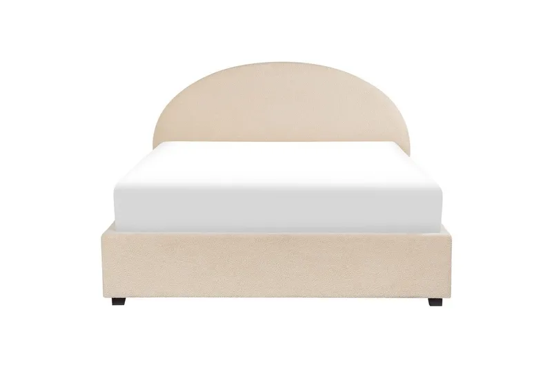 Seng med opbevaring Vaucluse - Beige/Bouclé, Beige/Boucléstof, 160x200 cm - Møbler - Senge - Sengeramme & sengestel