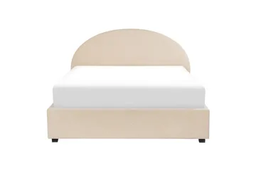 Seng med opbevaring Vaucluse - Beige/Bouclé, Beige/Boucléstof, 160x200 cm - Møbler - Senge - Sengeramme & sengestel