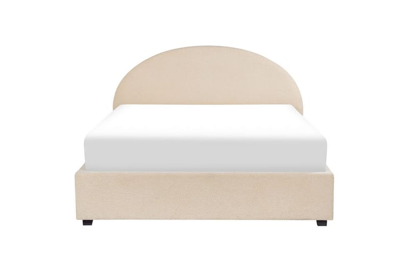 Seng med opbevaring Vaucluse - Beige/Bouclé, Beige/Boucléstof, 160x200 cm - Møbler - Senge - Sengeramme & sengestel