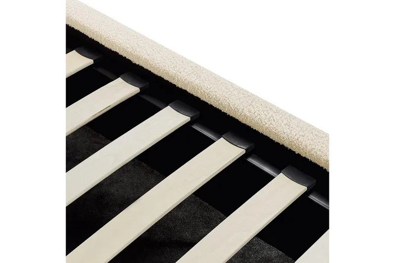 Seng med opbevaring Vaucluse - Beige/Bouclé, Beige/Boucléstof, 160x200 cm - Møbler - Senge - Sengeramme & sengestel