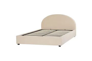 Seng med opbevaring Vaucluse - Beige/Bouclé, Beige/Boucléstof, 160x200 cm - Møbler - Senge - Sengeramme & sengestel