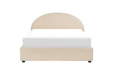 Seng med opbevaring Vaucluse - Beige/Bouclé, Beige/Boucléstof, 180x200 cm - Møbler - Senge - Sengeramme & sengestel