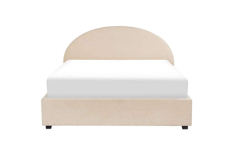 Seng med opbevaring Vaucluse - Beige/Bouclé, Beige/Boucléstof, 180x200 cm - Møbler - Senge - Sengeramme & sengestel
