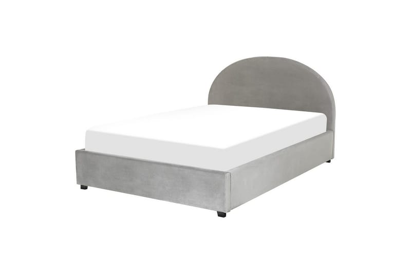 Seng med opbevaring Vaucluse - Lys grå/Velour, Lysegrå/Fløjl, Lysegrå/Velour, 160x200 cm - Møbler - Senge - Sengeramme & sengestel