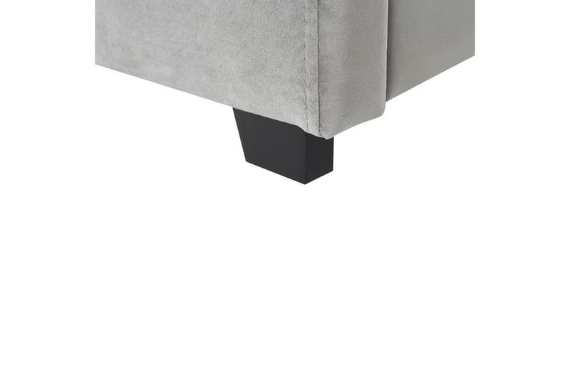 Seng med opbevaring Vaucluse - Lys grå/Velour, Lysegrå/Fløjl, Lysegrå/Velour, 160x200 cm - Møbler - Senge - Sengeramme & sengestel