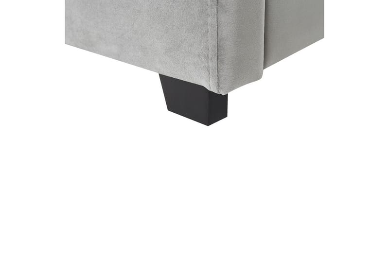 Seng med opbevaring Vaucluse - Lys grå/Velour, Lysegrå/Fløjl, Lysegrå/Velour, 160x200 cm - Møbler - Senge - Sengeramme & sengestel