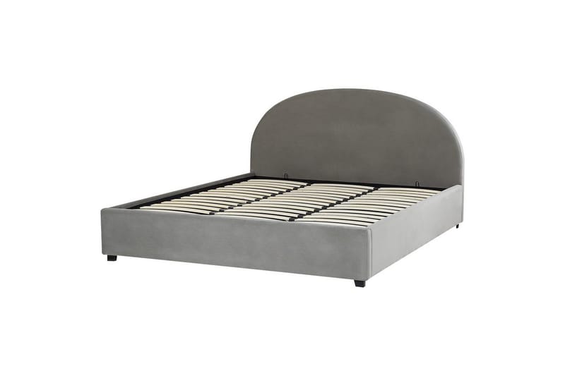 Seng med opbevaring Vaucluse - Lys grå/Velour, Lysegrå/Fløjl, Lysegrå/Velour, 180x200 cm - Møbler - Senge - Sengeramme & sengestel