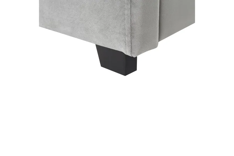 Seng med opbevaring Vaucluse - Lys grå/Velour, Lysegrå/Fløjl, Lysegrå/Velour, 180x200 cm - Møbler - Senge - Sengeramme & sengestel