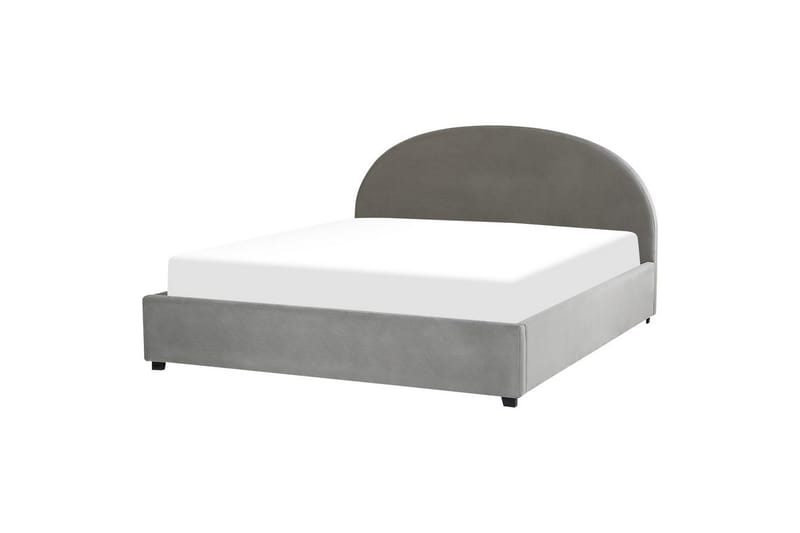 Seng med opbevaring Vaucluse - Lys grå/Velour, Lysegrå/Fløjl, Lysegrå/Velour, 180x200 cm - Møbler - Senge - Sengeramme & sengestel
