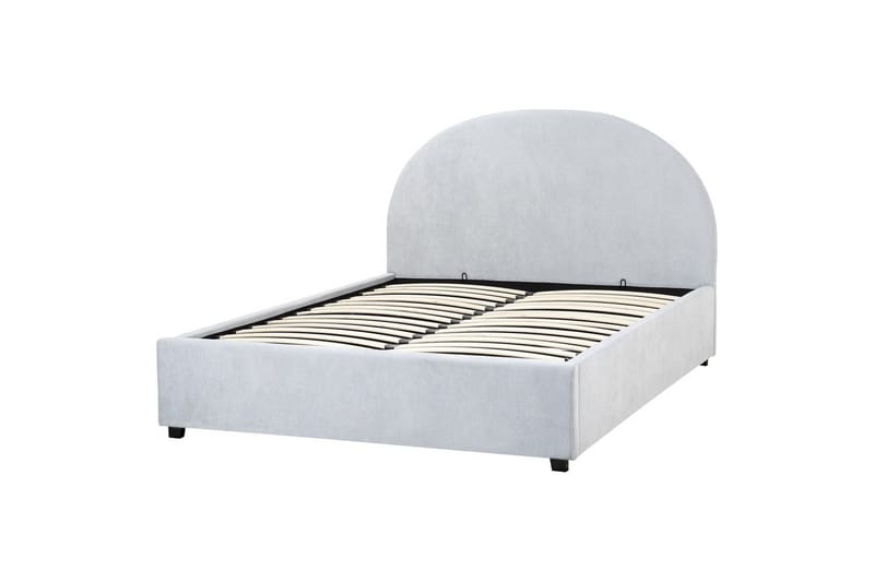 Seng med opbevaring Vaucluse - Lyseblå/polyester, Lyseblå/Polyester, Lys blå/Polyester, 140x200 cm - Møbler - Senge - Sengeramme & sengestel