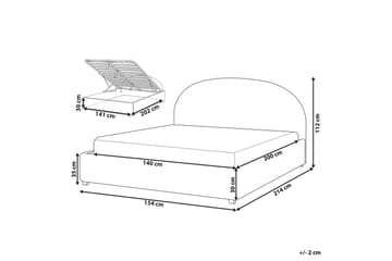 Seng med opbevaring Vaucluse - Lyseblå/polyester, Lyseblå/Polyester, Lys blå/Polyester, 140x200 cm - Møbler - Senge - Sengeramme & sengestel